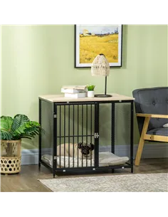 PawHut Dog Cage Side Table, with Cushion, for Small and Medium Dogs 2