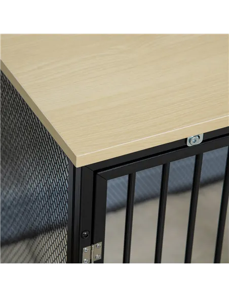 PawHut Dog Cage Side Table, with Cushion, for Small and Medium Dogs