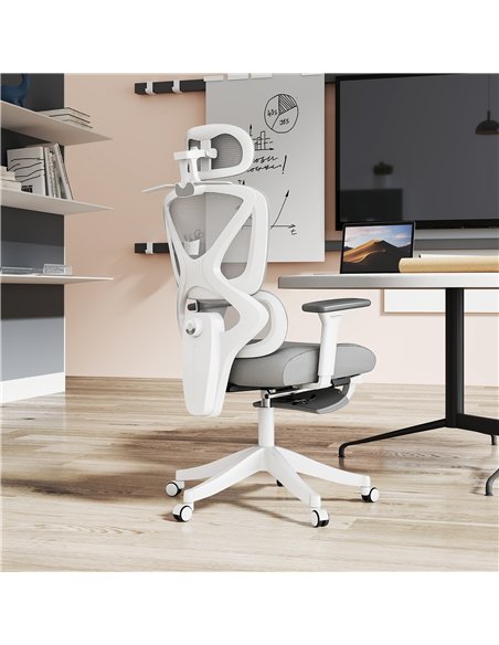 HOMCOM Ergonomic and Adjustable Office Chair - Grey