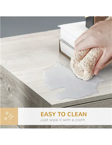 PawHut Dog Cage End Table with Two Doors, Drawer, for Medium Dogs - Grey