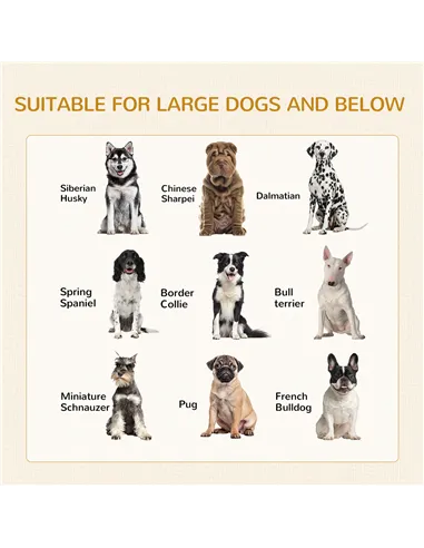 PawHut 2-in-1 Dog Cage & Side Table, with Two Doors, Cushion, for Large Dogs