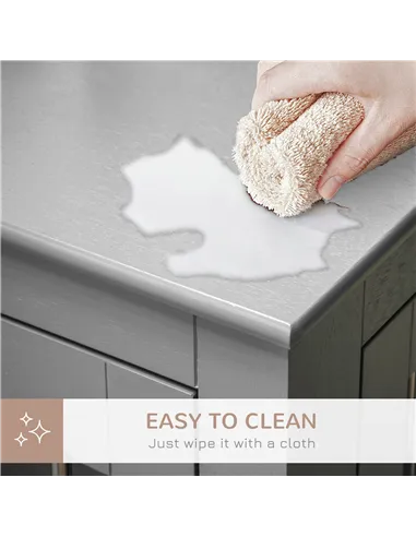 PawHut Dog Crate End Table Furniture Style Dog Cage w/ Three Doors, Locks and Latches - Grey