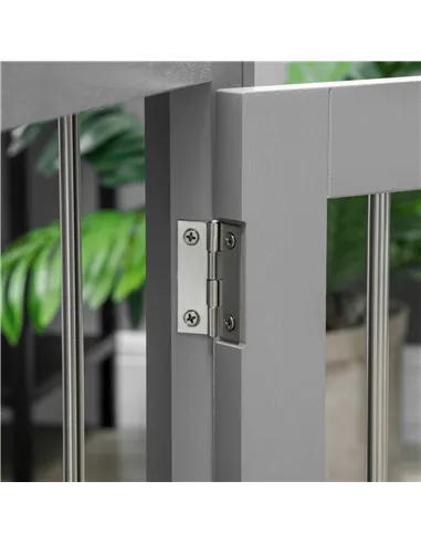 PawHut Dog Crate End Table Furniture Style Dog Cage w/ Three Doors, Locks and Latches - Grey