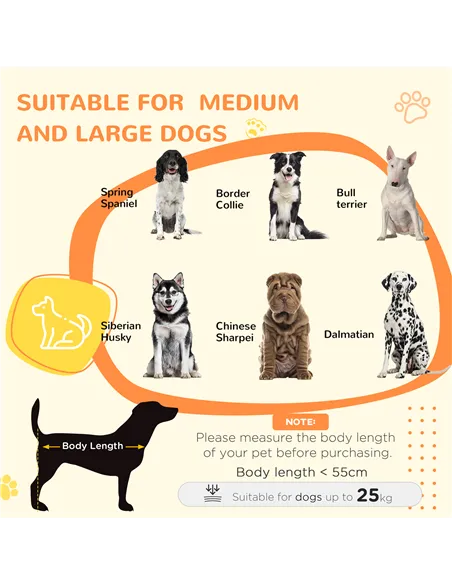 PawHut Dog Crate Furniture End Table, with Washable Cushion, Double Doors, for Medium/Large Dogs, Grey