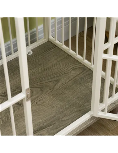 PawHut Dog Crate Furniture, Indoor Pet Kennel Cage, Top End Table w/ Soft Cushion, Lockable Door, for Small Dogs, 64.5 x 48 x 70