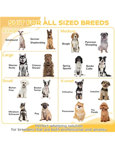 PawHut 7 Panels Playpen with 3 Doors for Baby Dogs, Two-Room Design Puppy Whelping Box - White