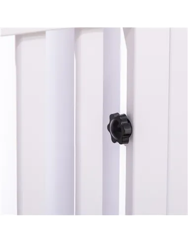 PawHut 7 Panels Playpen with 3 Doors for Baby Dogs, Two-Room Design Puppy Whelping Box - White