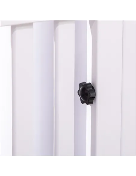 PawHut 7 Panels Playpen with 3 Doors for Baby Dogs, Two-Room Design Puppy Whelping Box - White
