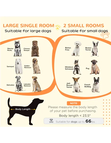 PawHut Dog Crate Furniture for Small and Large Dogs, with Movable Divider - White