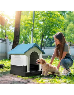 PawHut Outside Dog Kennel House, for Miniature Dogs, 64.5 x 57 x 66cm 2