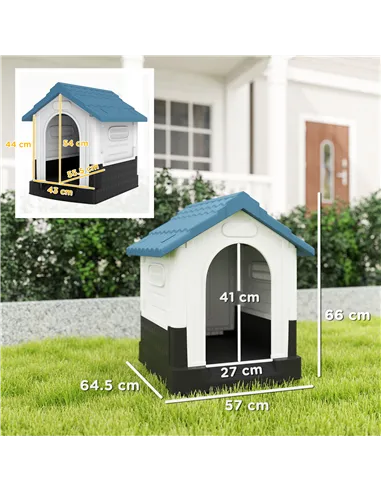 PawHut Outside Dog Kennel House, for Miniature Dogs, 64.5 x 57 x 66cm