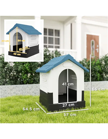 PawHut Outside Dog Kennel House, for Miniature Dogs, 64.5 x 57 x 66cm