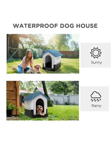 PawHut Outside Dog Kennel House, for Miniature Dogs, 64.5 x 57 x 66cm