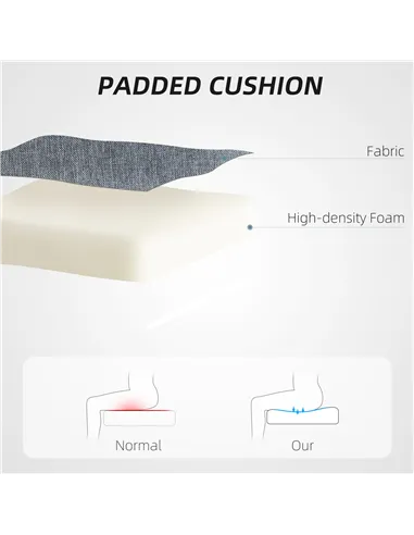 HOMCOM Armless Computer Desk Chair, Fabric Swivel Office Chair, Makeup Vanity Chair with Height Adjustable, Wheels, for Home Stu