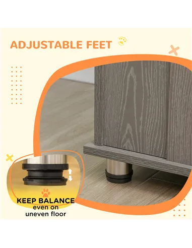 PawHut Dog Crate Table for Medium and Large Dogs with Magnetic Door for Indoor Use, 114 x 60 x 82 cm, Grey