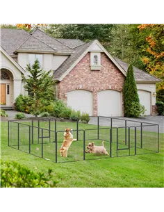 PawHut 16 Panels Heavy Duty Puppy Playpen, for Small and Medium Dogs, Indoor and Outdoor Use - Grey 2