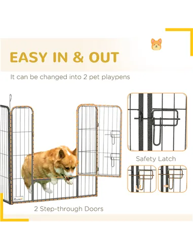 PawHut 16 Panels Heavy Duty Puppy Playpen, for Small and Medium Dogs, Indoor and Outdoor Use - Grey