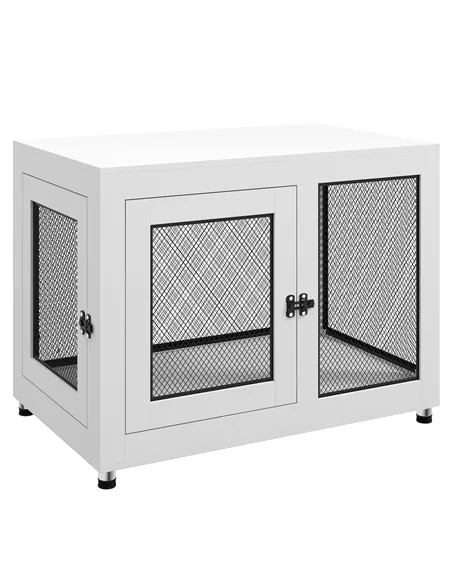 PawHut 2-in-1 Dog Cage & Side Table, with Two Doors, Cushion, for Large Dogs