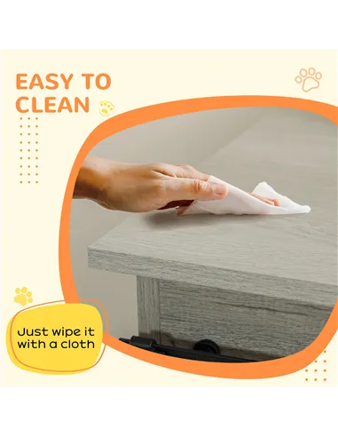 PawHut Dog Crate Furniture for Large Dogs, Double Dog Cage for Small Dogs, with Divider - Grey