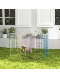 PawHut Pet Playpen Crate, with Six Panels, Door, for Indoors and Outdoors 2