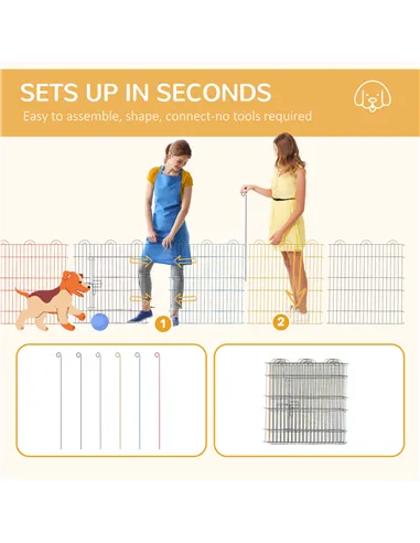 PawHut Pet Playpen Crate, with Six Panels, Door, for Indoors and Outdoors