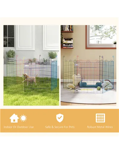 PawHut Pet Playpen Crate, with Six Panels, Door, for Indoors and Outdoors