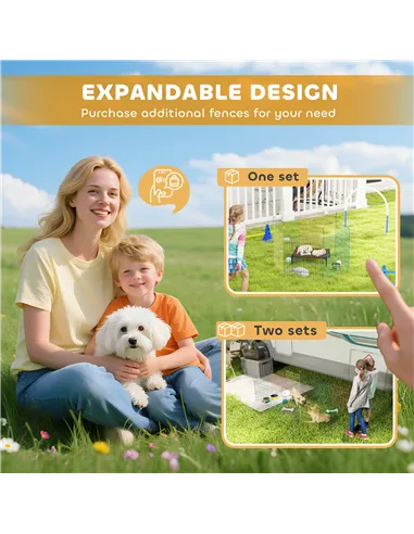 PawHut Pet Playpen Crate, with Six Panels, Door, for Indoors and Outdoors