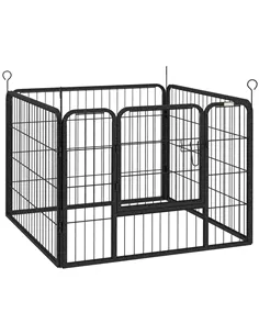PawHut Heavy Duty Dog Playpen, 4 Panel Puppy Pen, Foldable Dog Kennel Both Indoor Outdoor Use Collapsible Design 82L x 82W x 60H