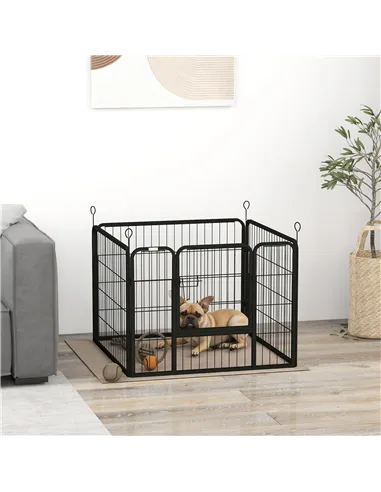 PawHut Heavy Duty Dog Playpen, 4 Panel Puppy Pen, Foldable Dog Kennel Both Indoor Outdoor Use Collapsible Design 82L x 82W x 60H