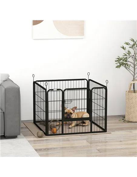 PawHut Heavy Duty Dog Playpen, 4 Panel Puppy Pen, Foldable Dog Kennel Both Indoor Outdoor Use Collapsible Design 82L x 82W x 60H