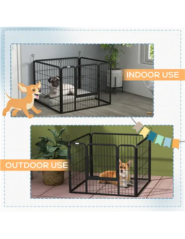 PawHut Heavy Duty Dog Playpen, 4 Panel Puppy Pen, Foldable Dog Kennel Both Indoor Outdoor Use Collapsible Design 82L x 82W x 60H