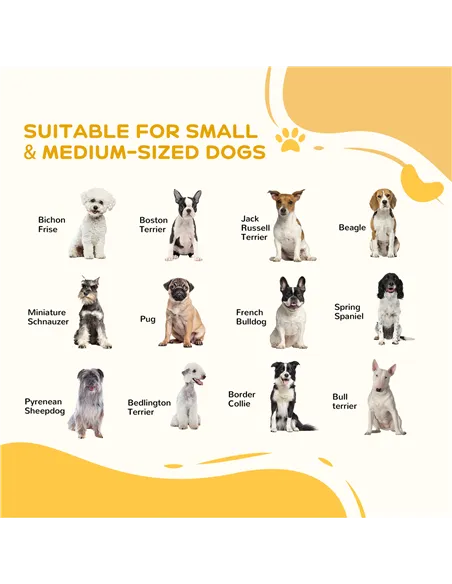 PawHut 8 Panels Foldable Pet Gate with Support Feet, for House, Doorway, Stairs, Small and Medium Dogs - White