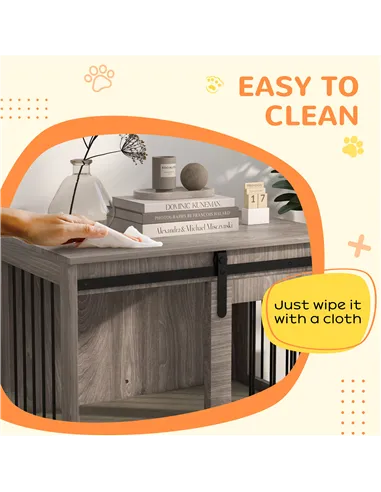 PawHut Dog Crate Furniture with Removable Cushion for Medium Dogs, 80 x 54 x 57cm - Brown