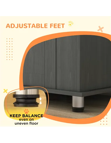 PawHut Dog Crate Table for Medium and Large Dogs with Magnetic Door for Indoor Use, 95 x 55 x 75 cm, Grey