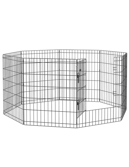 PawHut 8 Panel DIY Dog Pen with Door, for Dogs, Small Animals, Indoor/Outdoor Use, 76cm High