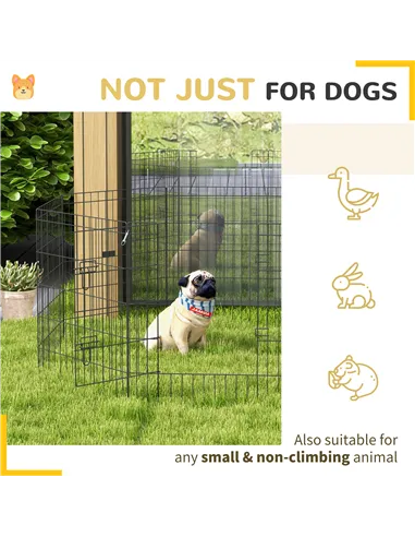 PawHut 8 Panel DIY Dog Pen with Door, for Dogs, Small Animals, Indoor/Outdoor Use, 76cm High
