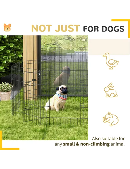 PawHut 8 Panel DIY Dog Pen with Door, for Dogs, Small Animals, Indoor/Outdoor Use, 76cm High