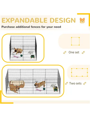 PawHut 8 Panel DIY Dog Pen with Door, for Dogs, Small Animals, Indoor/Outdoor Use, 76cm High