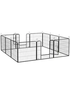 PawHut 12 Panels Heavy Duty Puppy Playpen, for Small Dogs, Indoor and Outdoor Use - Silver