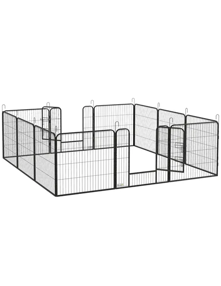 PawHut 12 Panels Heavy Duty Puppy Playpen, for Small Dogs, Indoor and Outdoor Use - Silver