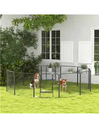 PawHut 12 Panels Heavy Duty Puppy Playpen, for Small Dogs, Indoor and Outdoor Use - Silver