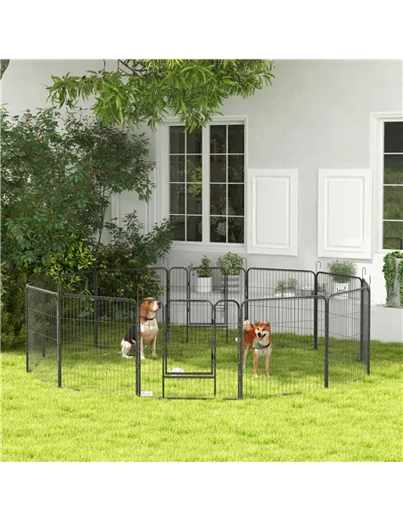PawHut 12 Panels Heavy Duty Puppy Playpen, for Small Dogs, Indoor and Outdoor Use - Silver