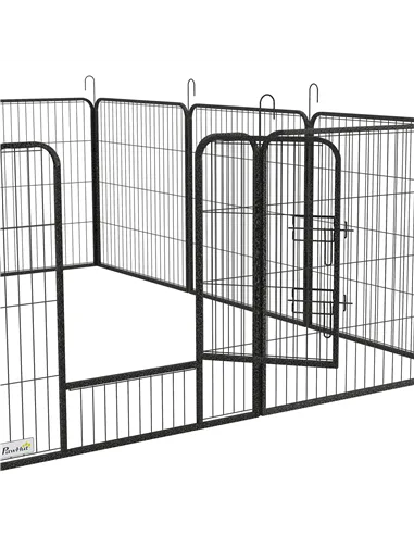 PawHut 12 Panels Heavy Duty Puppy Playpen, for Small Dogs, Indoor and Outdoor Use - Silver