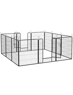 PawHut 12 Panels Heavy Duty Puppy Playpen, for Small Dogs, Indoor and Outdoor Use - Silver