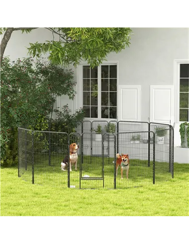 PawHut 12 Panels Heavy Duty Puppy Playpen, for Small Dogs, Indoor and Outdoor Use - Silver