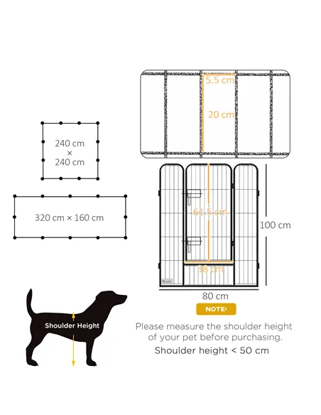 PawHut 12 Panels Heavy Duty Puppy Playpen, for Small Dogs, Indoor and Outdoor Use - Silver