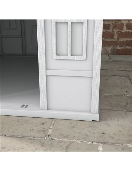 PawHut Plastic Weather-Resistant Dog House, for Indoors and Outdoors, Large Dogs - Grey