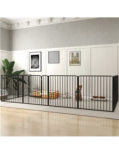PawHut 80cm 8 Panels Heavy Duty Dog Pen, Pet Playpen for Indoors, Outdoors, Small, Medium Dogs