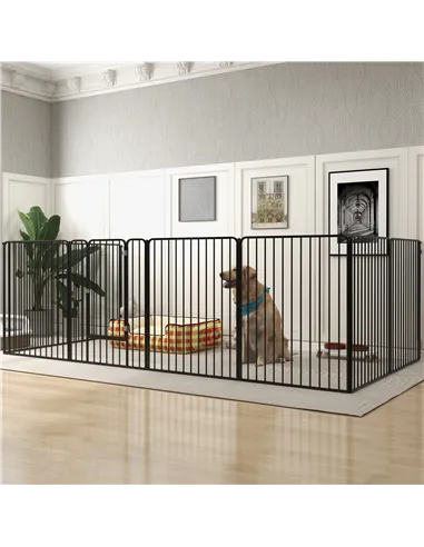 PawHut 100cm 8 Panels Heavy Duty Dog Pen, Pet Playpen for Indoors, Outdoors, Small, Medium, Large Dogs