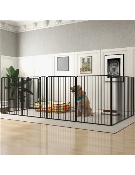 PawHut 100cm 8 Panels Heavy Duty Dog Pen, Pet Playpen for Indoors, Outdoors, Small, Medium, Large Dogs
